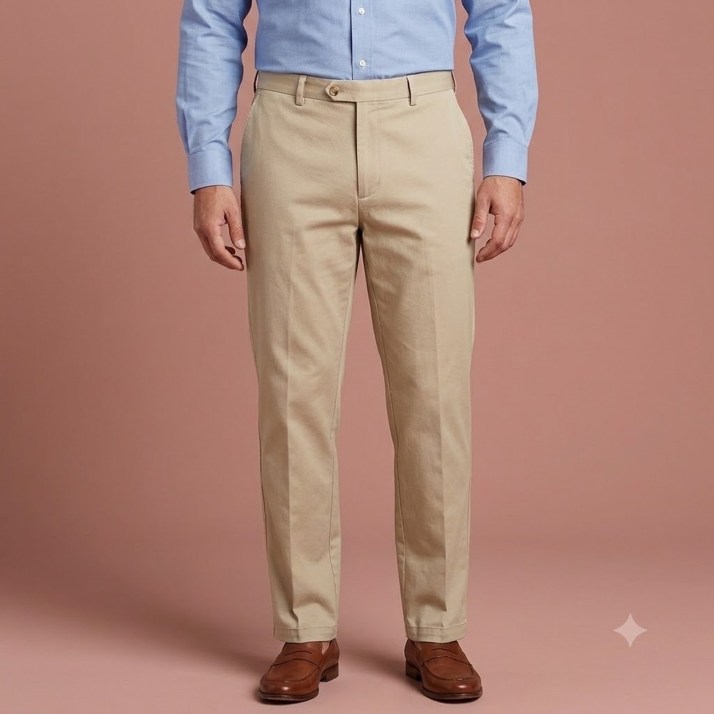 Jos. A. Bank Traveler Chino Pants‎ Mens 34x29 Tan Khaki Tailored Fit Cotton